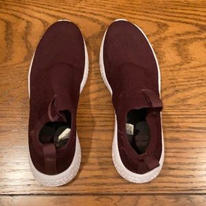 Burgundy slip on sneakers size 7.5-fits to 8